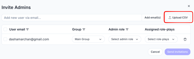 Upload CSv